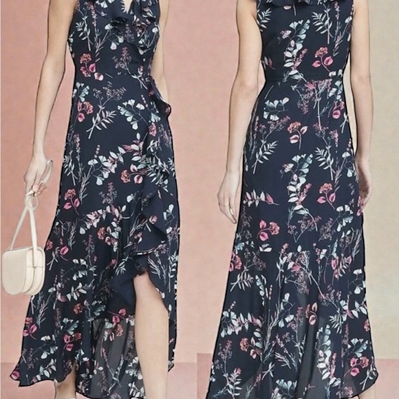 Banana Republic Dresses & Skirts - Banana Republic faux wrap hi low floral maxi dress size 10
